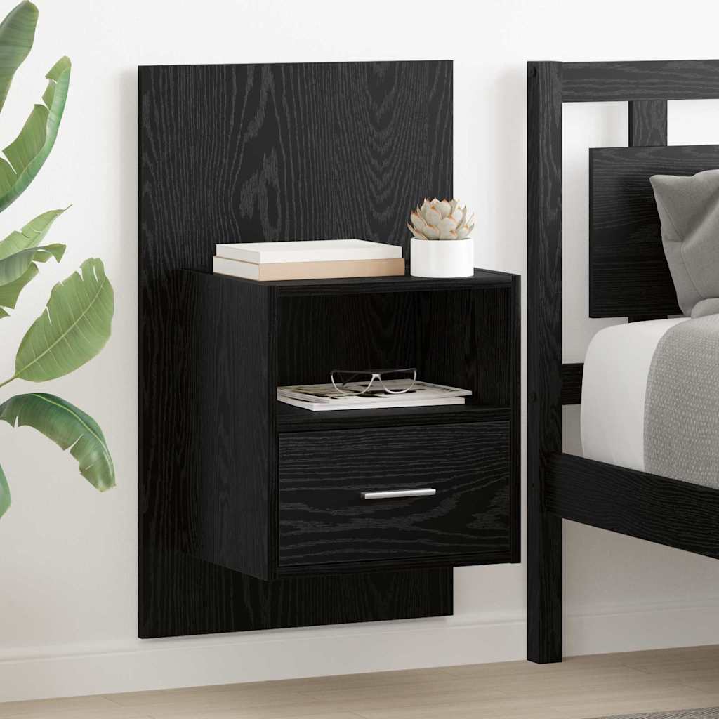 Bed Cabinet 2 pcs Black oak 48.5 x 32.5 x 80 cm Engineered wood